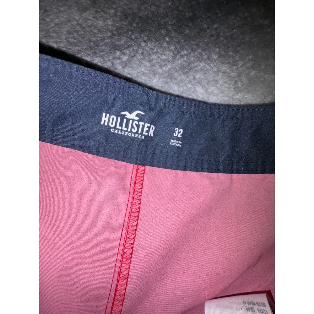 (A2) Hollister Classic Fit Board Shorts Mens 32 Red Navy Swim Trunks NWT